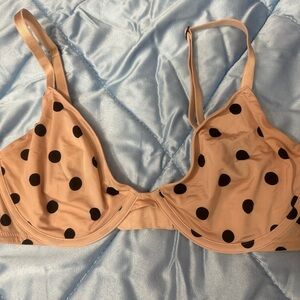 Victoria's Secret Tan and Black Polka Dot Underwire Bra